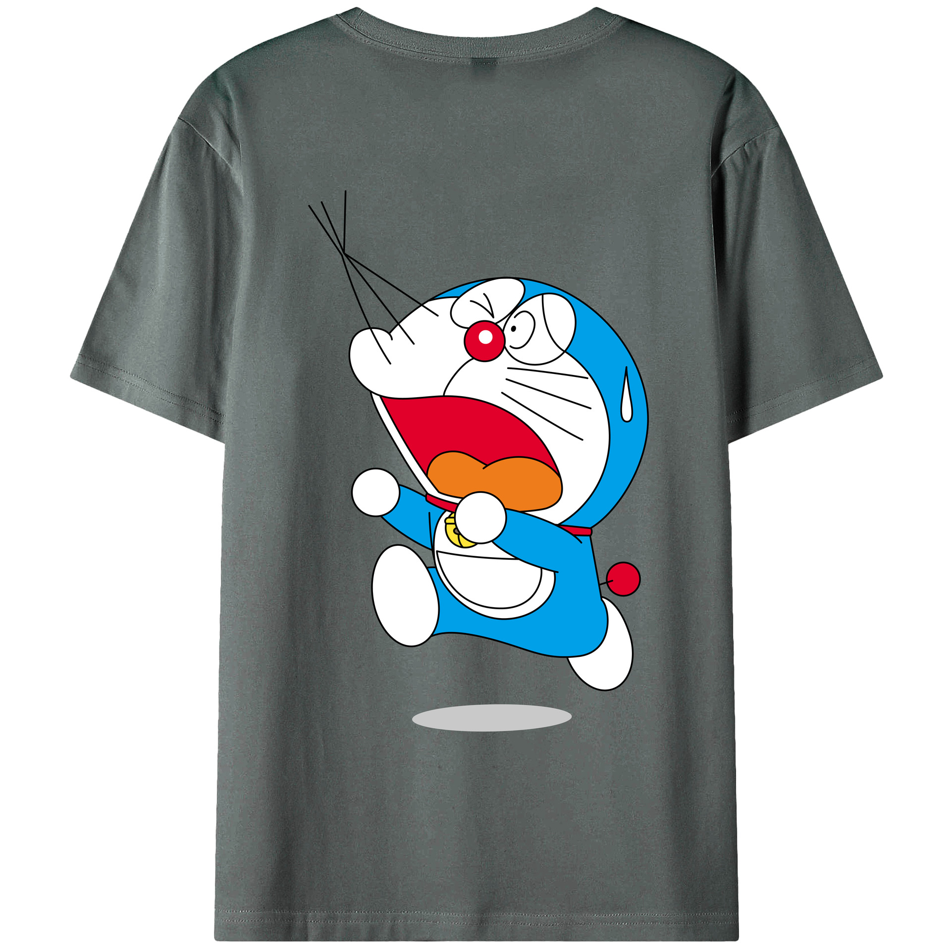 （画像用） ドラえもん Doraemon 綿100％ メンズ半袖Tシャツ（バックプリント） 通気性